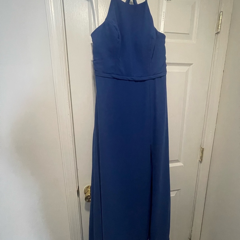 Elegant Blue Halter Dress